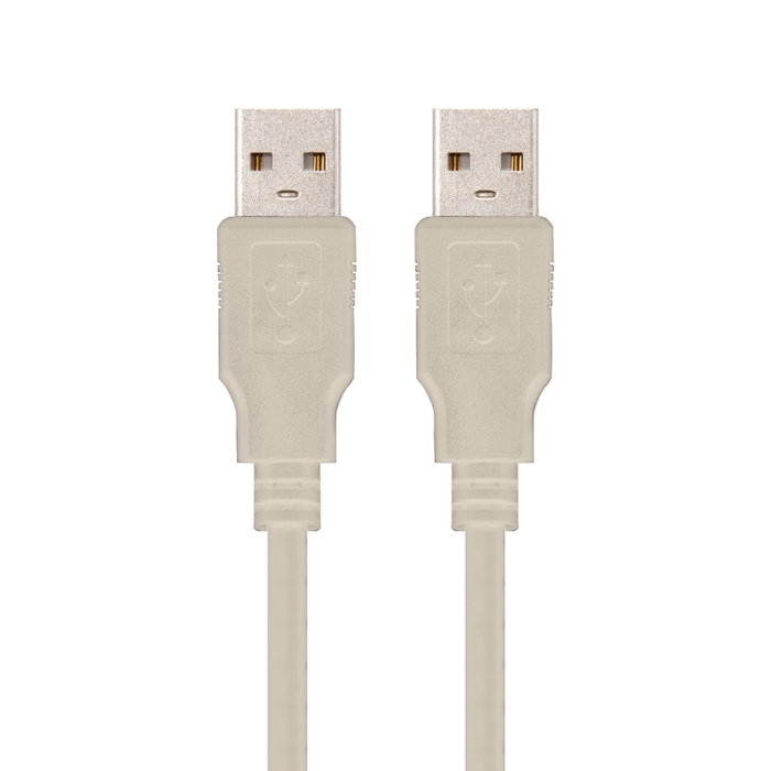 Nanocable Cable USB 2.0 Macho a Macho, 1 m, Beige